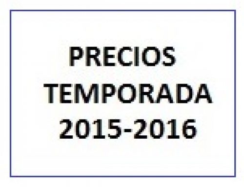 PRECIOS TEMPORADA 2015-2016