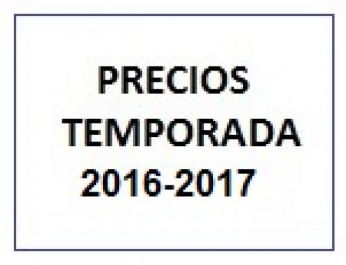 PRECIOS TEMPORADA 2016-2017